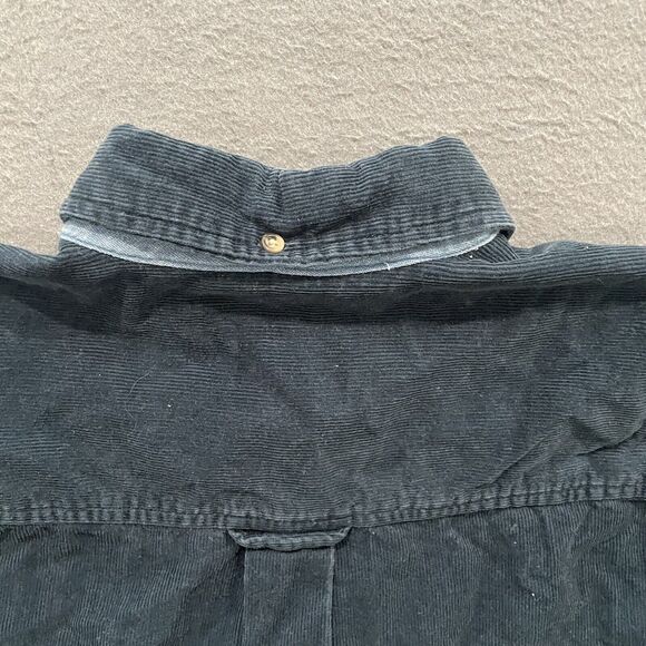 Vintage Cabelas Shirt Mens Large Corduroy Green Blue Long Sleeve Heavyweight - Picture 7 of 11